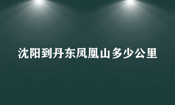 沈阳到丹东凤凰山多少公里