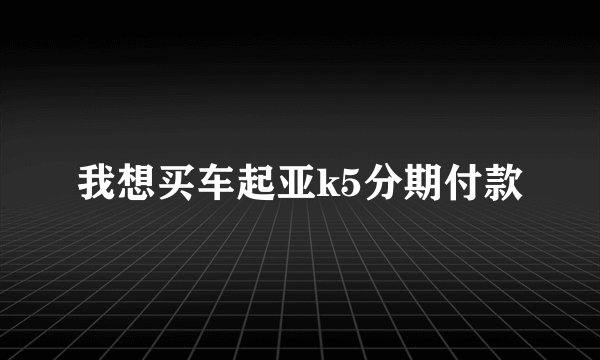 我想买车起亚k5分期付款