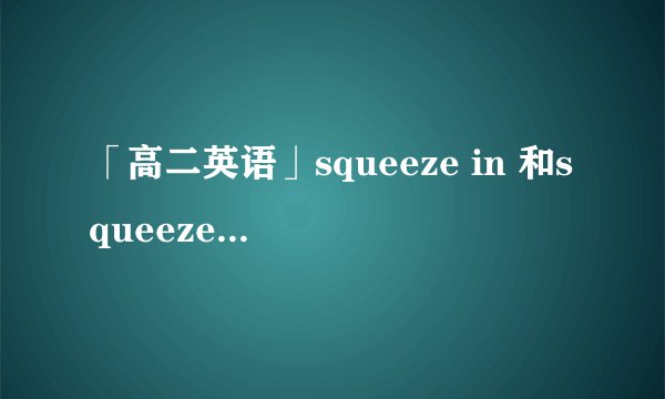 「高二英语」squeeze in 和squeeze into什麼区别啊？