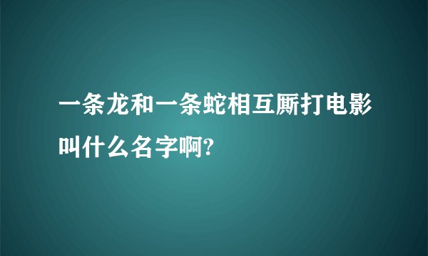 一条龙和一条蛇相互厮打电影叫什么名字啊?