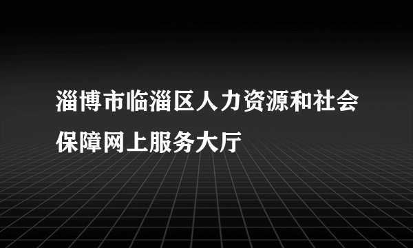 淄博市临淄区人力资源和社会保障网上服务大厅