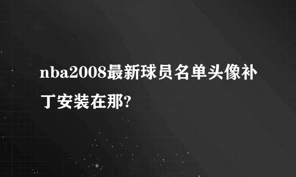 nba2008最新球员名单头像补丁安装在那?