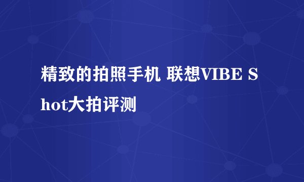 精致的拍照手机 联想VIBE Shot大拍评测