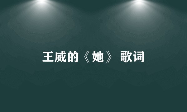 王威的《她》 歌词