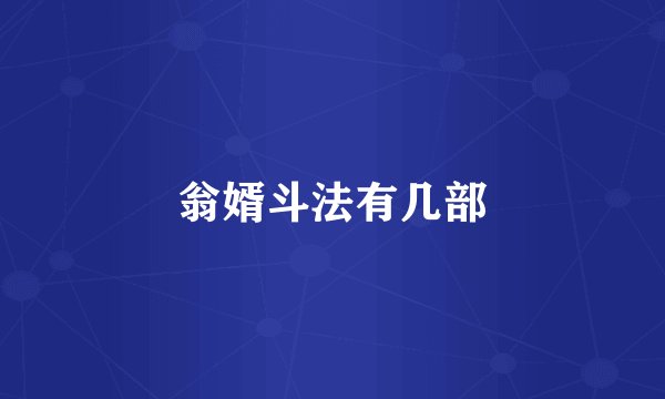 翁婿斗法有几部