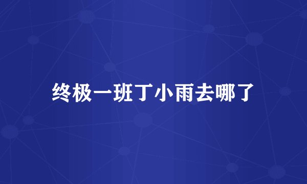 终极一班丁小雨去哪了