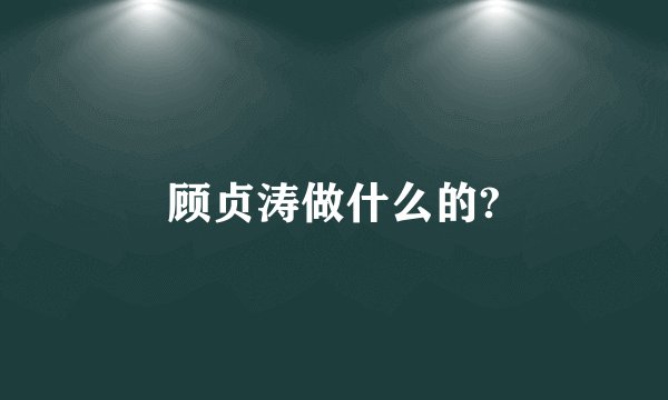 顾贞涛做什么的?