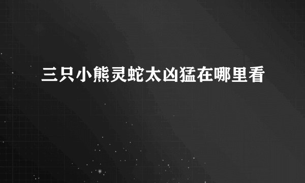 三只小熊灵蛇太凶猛在哪里看