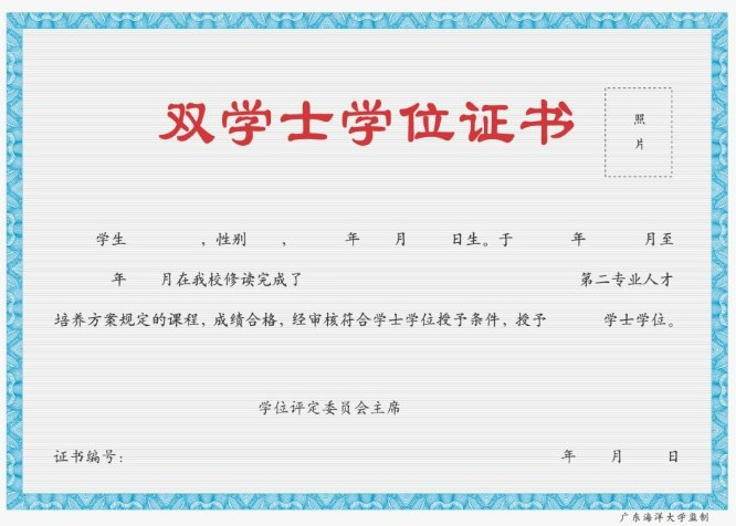 双学位毕业证什么样子