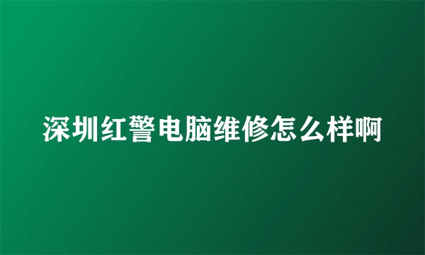深圳红警电脑维修怎么样啊