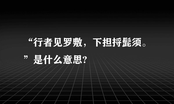 “行者见罗敷，下担捋髭须。”是什么意思?