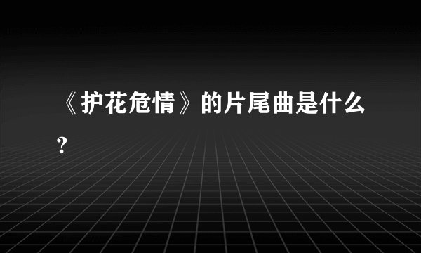《护花危情》的片尾曲是什么?