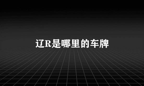 辽R是哪里的车牌