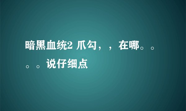 暗黑血统2 爪勾，，在哪。。。。说仔细点