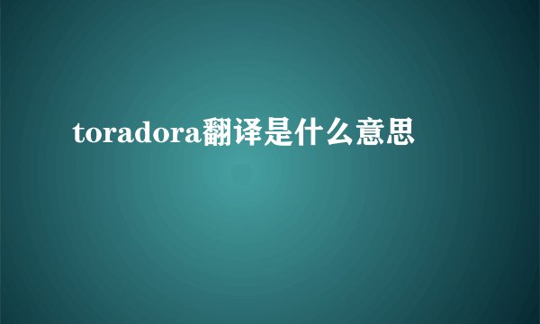 toradora翻译是什么意思