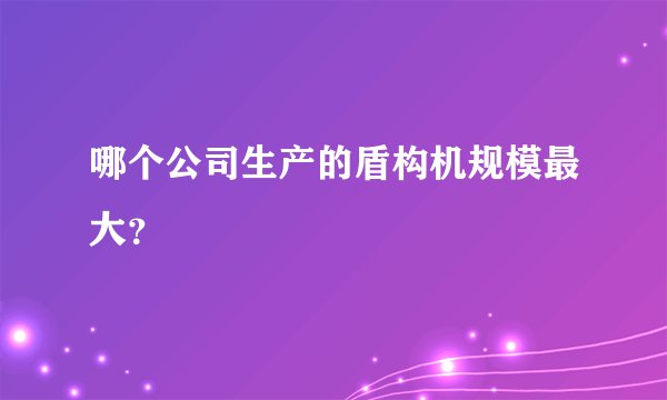 哪个公司生产的盾构机规模最大？