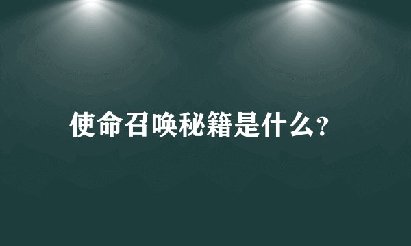 使命召唤秘籍是什么？