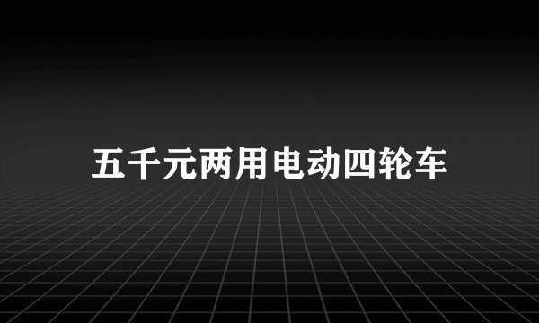 五千元两用电动四轮车