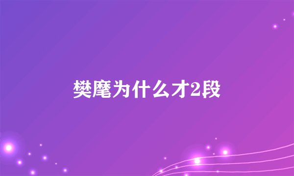 樊麾为什么才2段