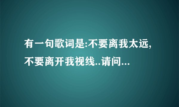 有一句歌词是:不要离我太远,不要离开我视线..请问这首是什么歌呀