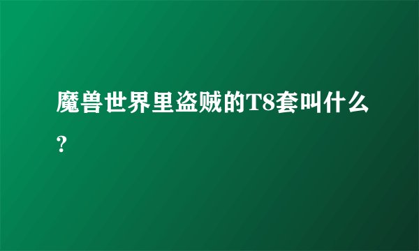 魔兽世界里盗贼的T8套叫什么?
