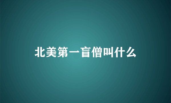北美第一盲僧叫什么
