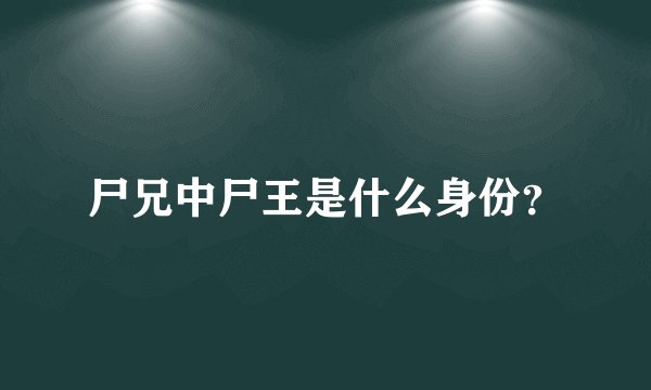 尸兄中尸王是什么身份？
