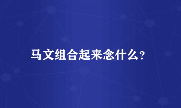 马文组合起来念什么？