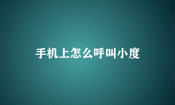 手机上怎么呼叫小度