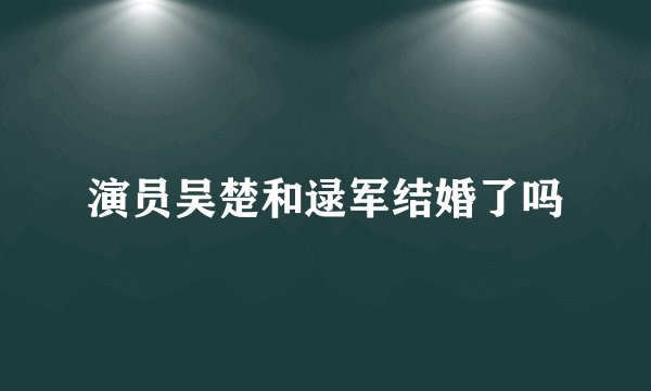演员吴楚和逯军结婚了吗