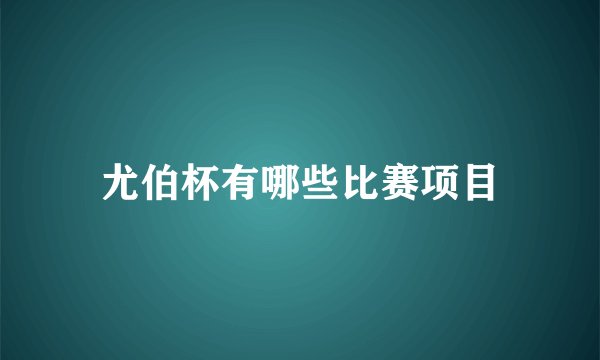 尤伯杯有哪些比赛项目