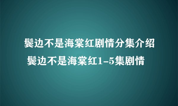 鬓边不是海棠红剧情分集介绍 鬓边不是海棠红1-5集剧情
