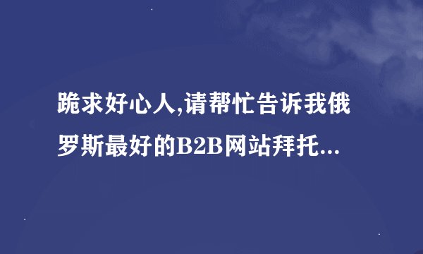 跪求好心人,请帮忙告诉我俄罗斯最好的B2B网站拜托各位大神