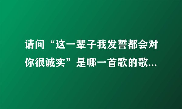 请问“这一辈子我发誓都会对你很诚实”是哪一首歌的歌词？急急急，，，