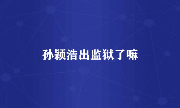 孙颖浩出监狱了嘛