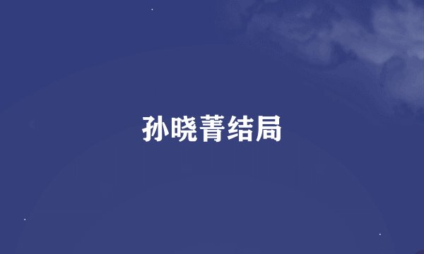 孙晓菁结局