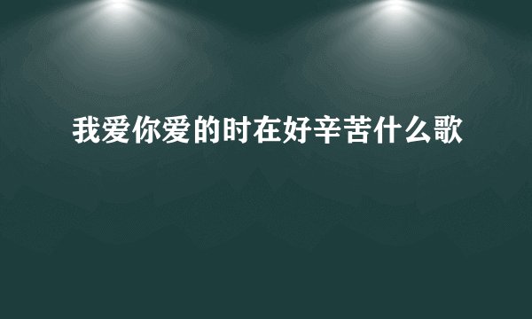 我爱你爱的时在好辛苦什么歌