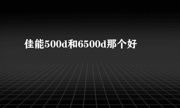 佳能500d和6500d那个好