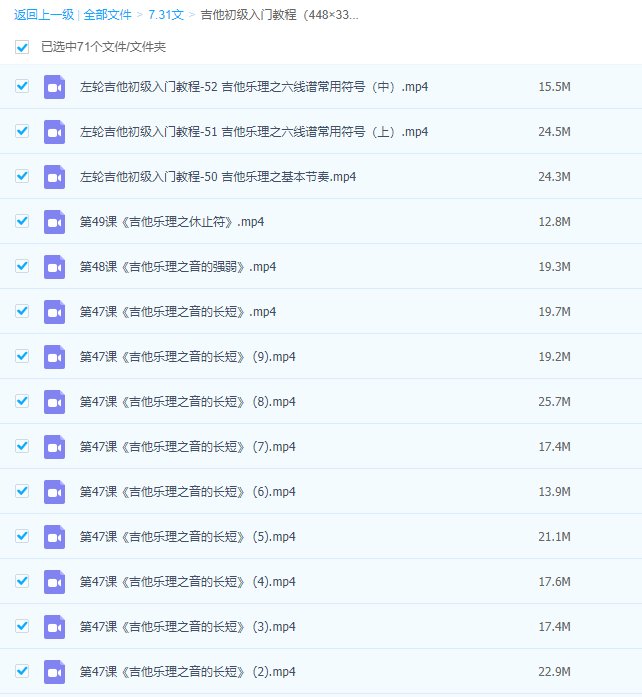 求小哥哥发一个吉他初级入门教程高清视频在线百度网盘资源，谢谢