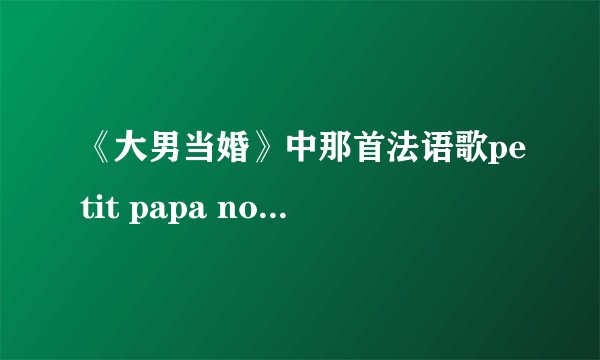 《大男当婚》中那首法语歌petit papa noel 的歌词什么意思？求解答！！！