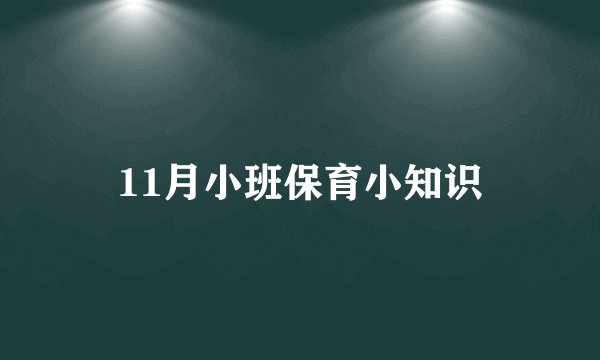 11月小班保育小知识