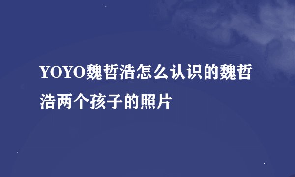 YOYO魏哲浩怎么认识的魏哲浩两个孩子的照片