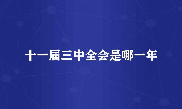 十一届三中全会是哪一年