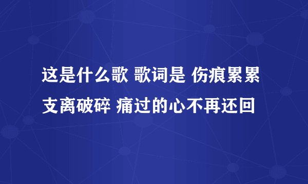 这是什么歌 歌词是 伤痕累累 支离破碎 痛过的心不再还回