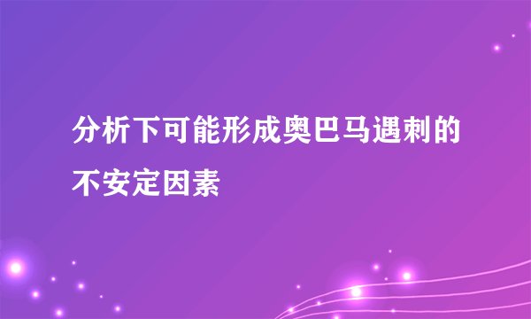 分析下可能形成奥巴马遇刺的不安定因素
