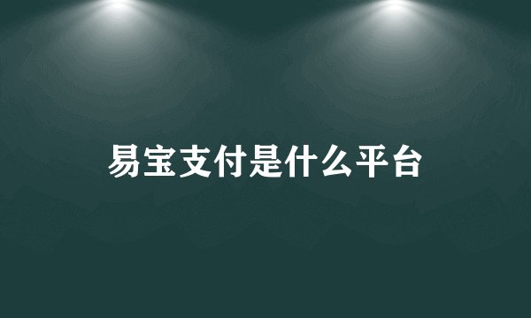易宝支付是什么平台