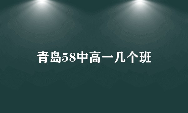 青岛58中高一几个班