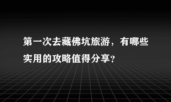 第一次去藏佛坑旅游，有哪些实用的攻略值得分享？