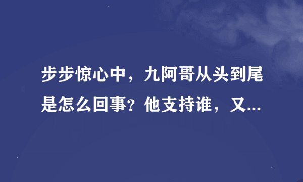 步步惊心中，九阿哥从头到尾是怎么回事？他支持谁，又对若曦作了什么？