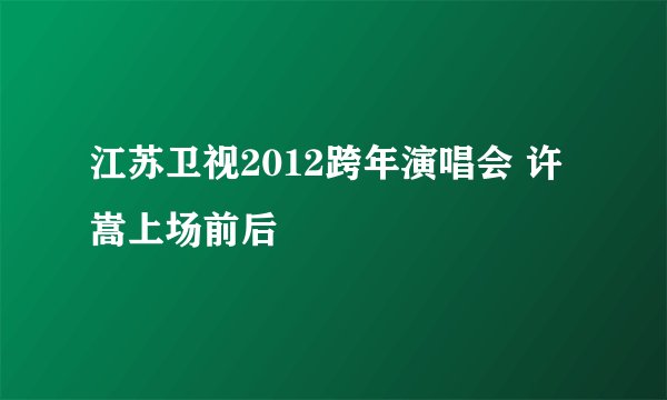 江苏卫视2012跨年演唱会 许嵩上场前后
